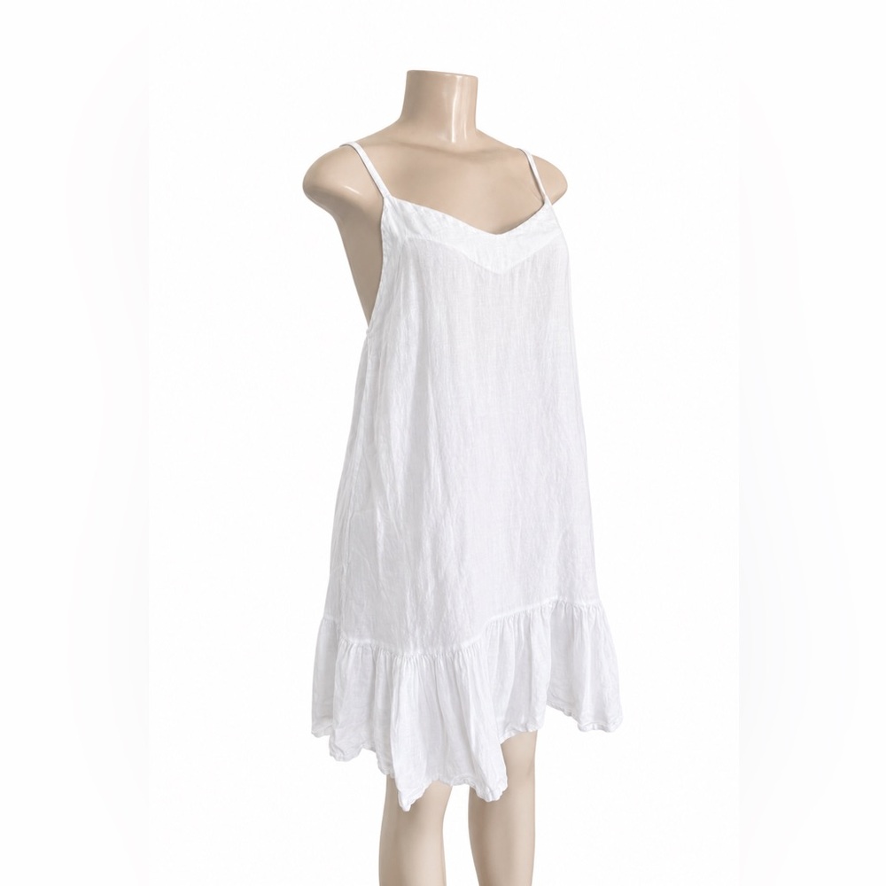 White Cotton Spaghetti-Strap Slip Dress